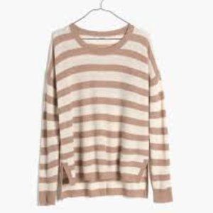 Madewell Brown Cream Striped Wool Alpaca Sweater Size XS